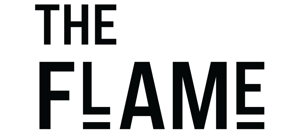 The flame logo black